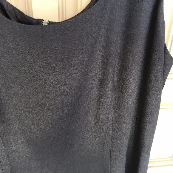 John Roberts Sleeveless Shift Sz11/12 Knee Midnight Blue Back Zip Used Mint - Picture 9 of 12